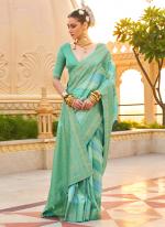 Silk Teal Green  Casual Wear Printed Saree